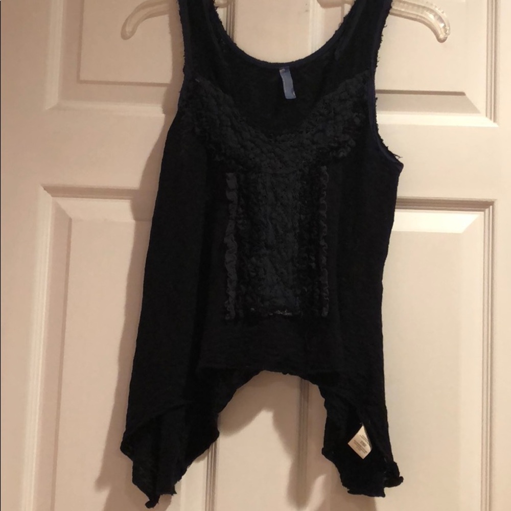 FREE PEOPLE FLOWY RUFFLE SLEEVELESS TOP - Picture 3 of 5